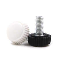 M3M4 Plastic Head Black/White Knurled Knob Thumb Screw